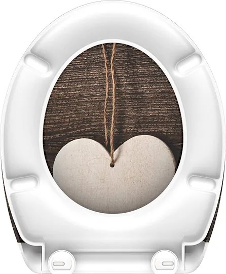Eisl Sanitär WC sedadlo Duroplast Soft Close Wood Heart 82377