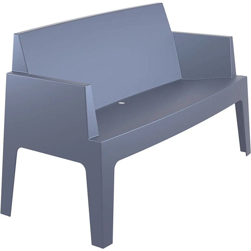 BOX SOFA záhradná lavica s podrúčkami dark grey