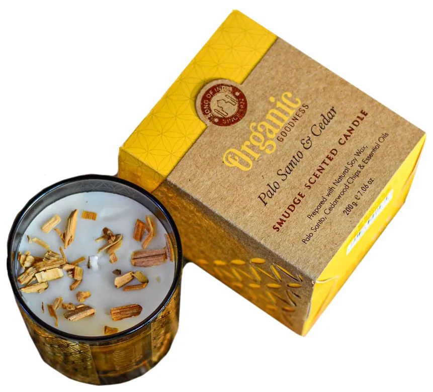 Song of India ARÔME Vonná sviečka Organic Goodness 200 g Palo santo a cédrové drevo