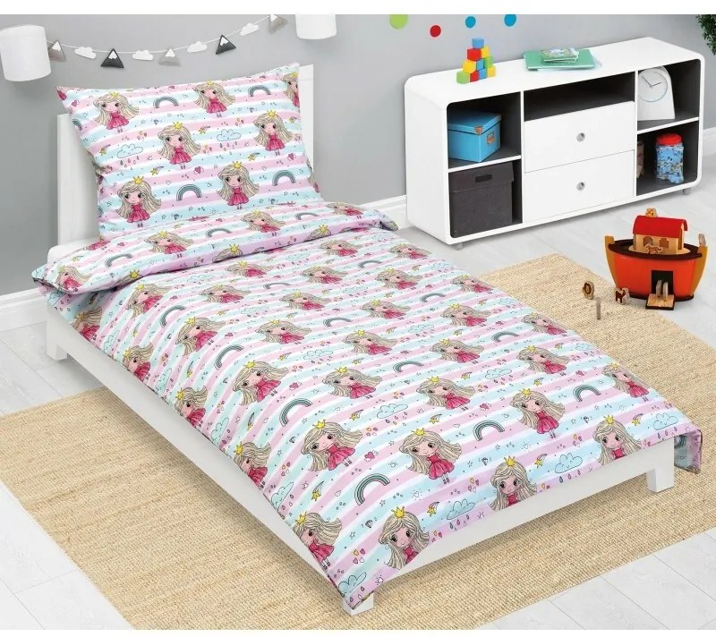 Bellatex Detská bavlnená posteľná bielizeň JuniorPrincess pink, 140 x 200, 70 x 90 cm