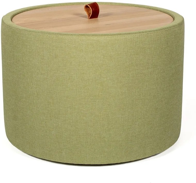 Odkladací stolík v zelenej farbe s odnímateľnou doskou z dubového dreva Askala Ibisco, ⌀ 56 cm