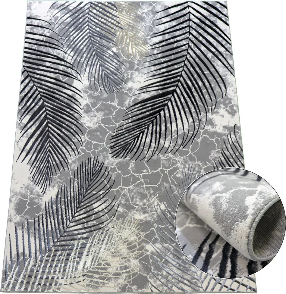 Koberec Esprit 3610 GREY – sivý obdĺžnikový koberec s vzorom Rozmer: 120x180 cm