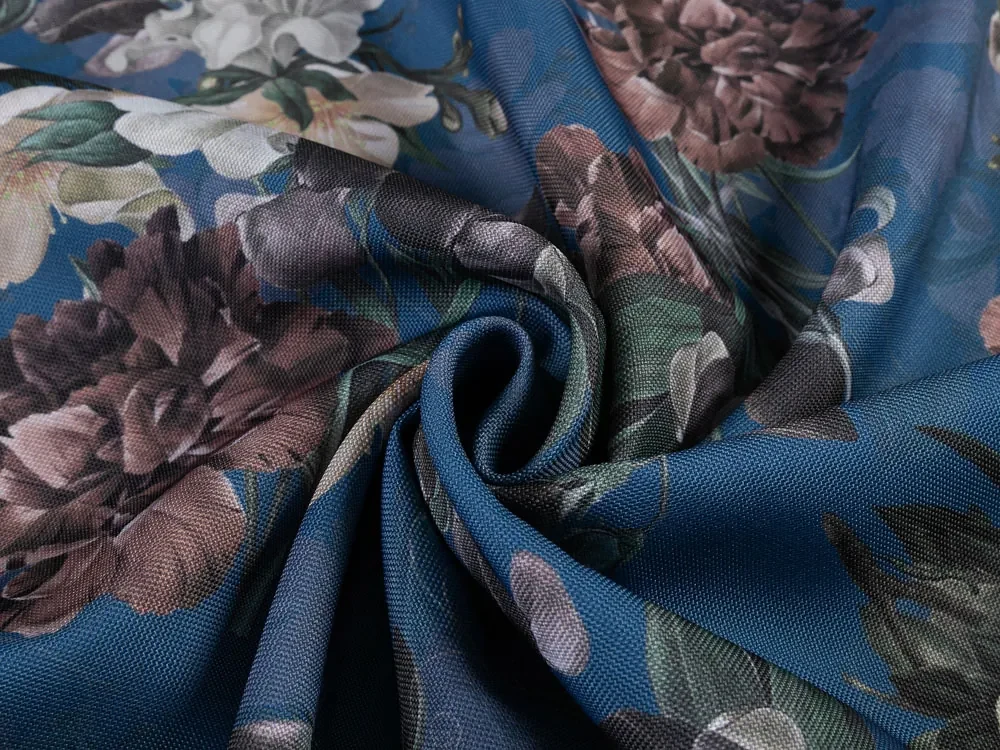 Biante Teflónový behúň na stôl TF-061 Kvety na modrom 35x140 cm