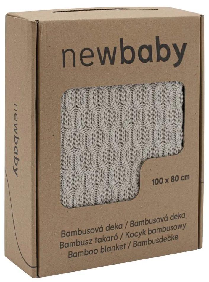 Bambusová pletená deka New Baby so vzorom 100x80 cm light grey