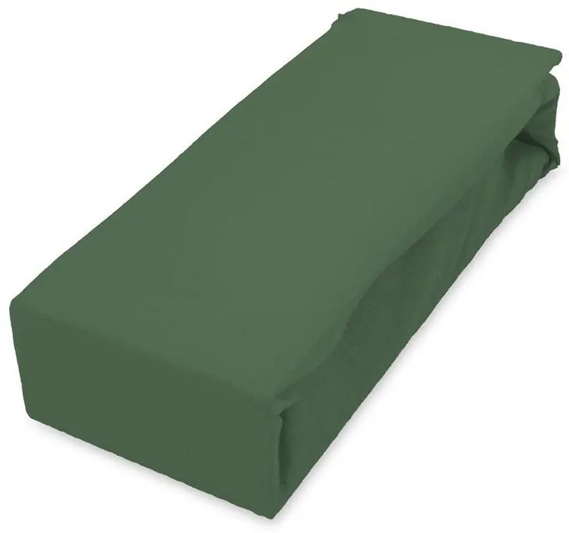 Plachta jersey s gumičkou 140x200 zelená
