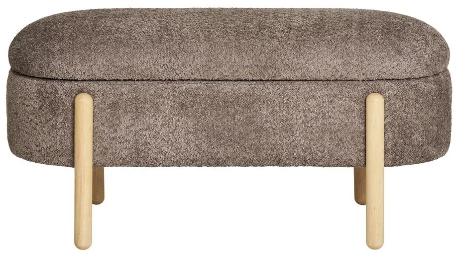 Hnedá lavica z textílie buklé Branca – House Nordic