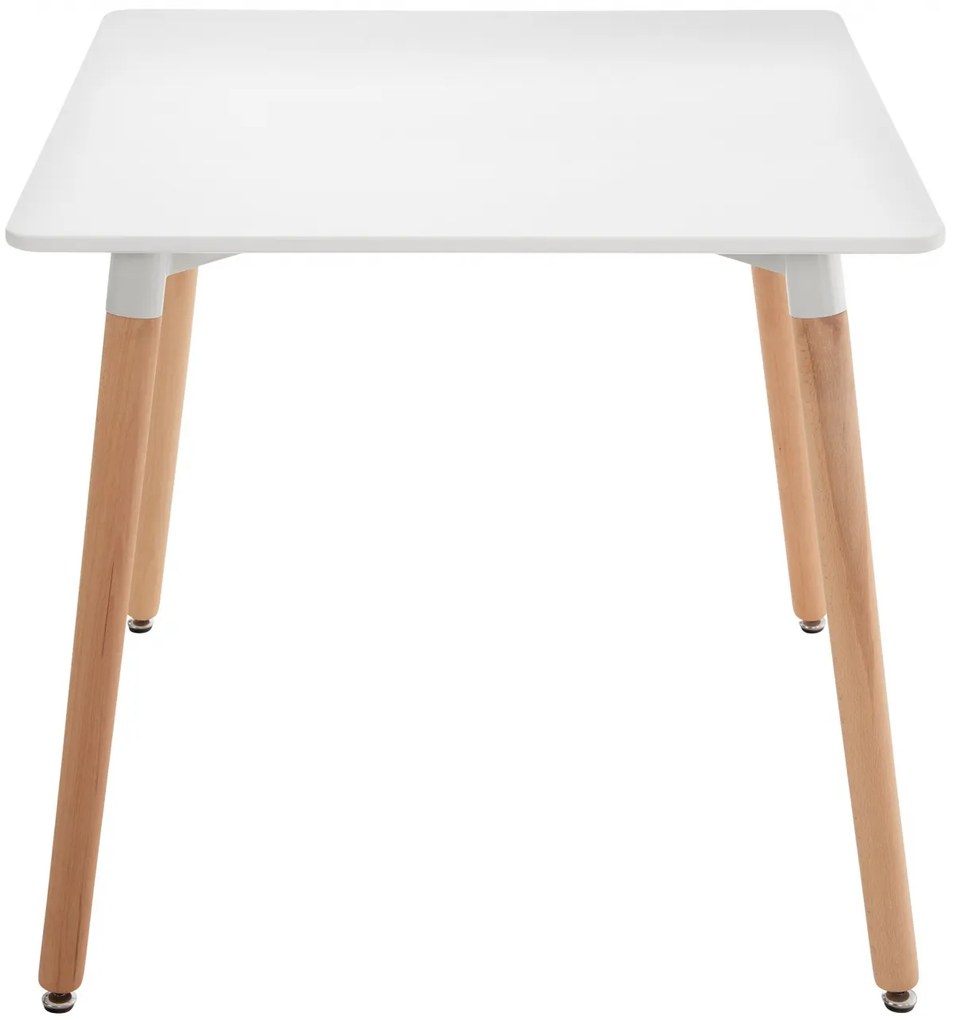 Stôl drevený Viborg 80 natura / biela - v75 x 80 x 80 cm