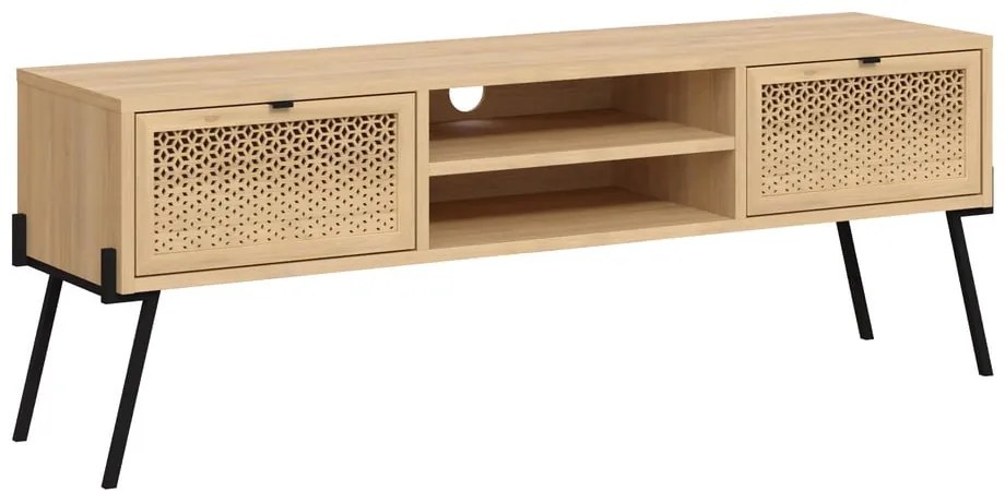 TV stolík v dekore duba v prírodnej farbe 140x51 cm Ecrin – Marckeric