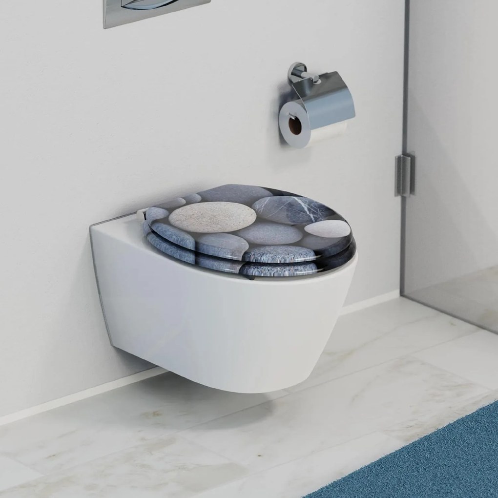 Eisl Sanitär WC sedadlo MDF Soft Close Grey Stones 80130