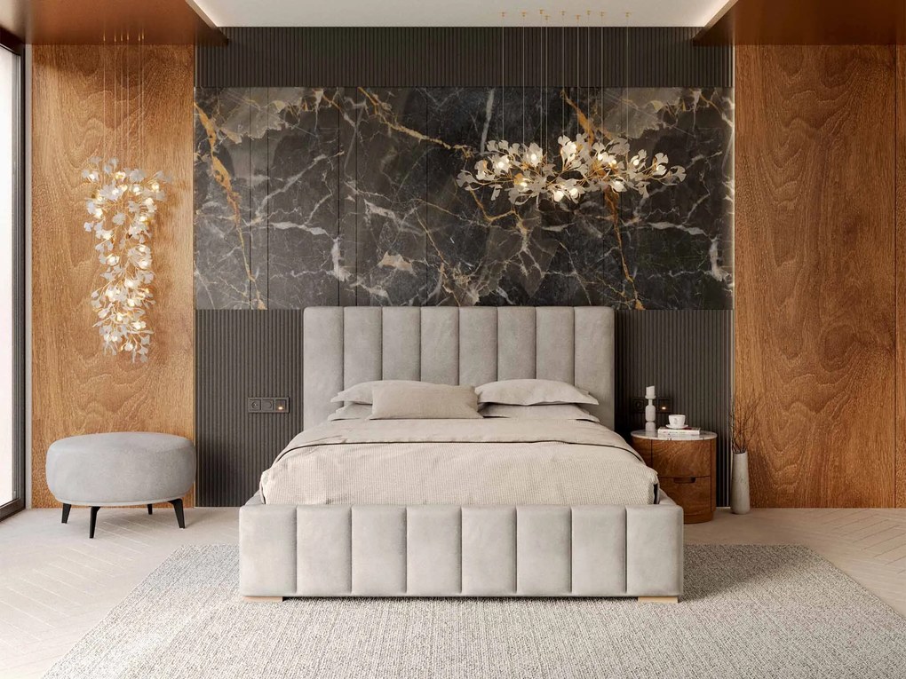 Manželská čalúnená posteľ s úložným priestorom Austin 180x200 - sivá