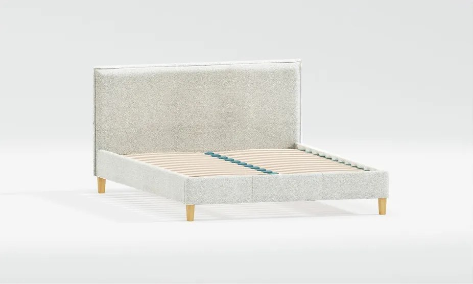Béžová čalúnená dvojlôžková posteľ s roštom 200x200 cm Tina – Ropez