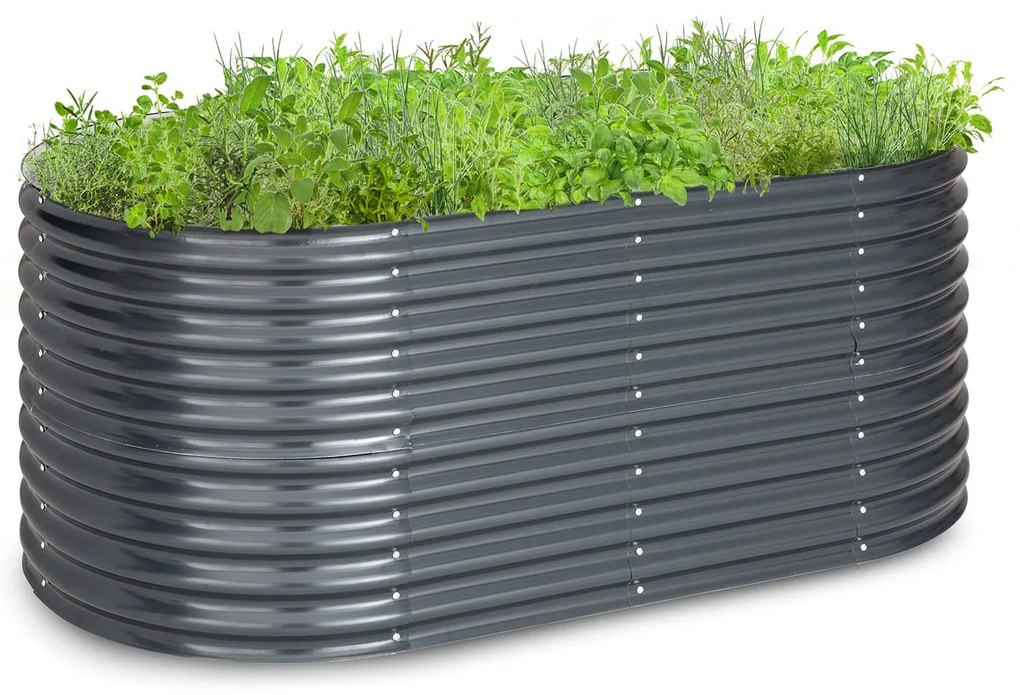 Blumfeldt High Grow, vyvýšený záhon, 200 x 80 x 100 cm, vlnovitý plech, jednoduchá montáž