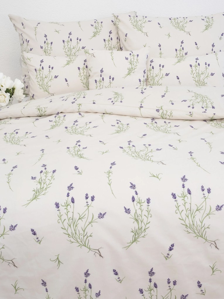 Predĺžené bavlnené obliečky Renforcé - Levanduľa 02