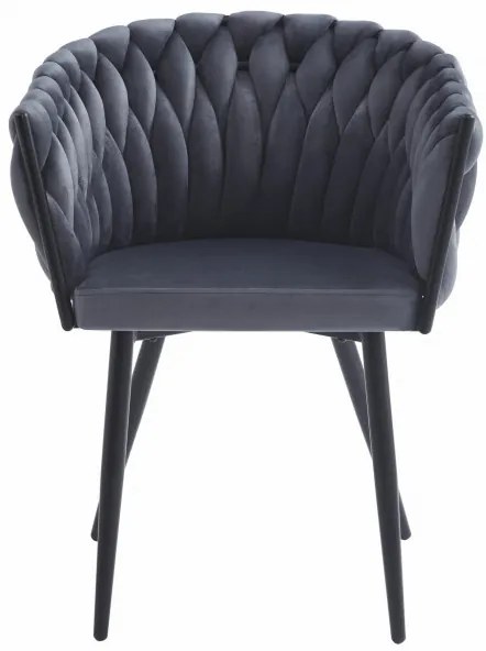 Jedálenská stolička ORION zamatová tmavosivá