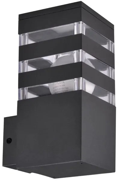 Vonkajšie nástenné svietidlo TEKSAS 1xE27/12W/230V IP44 antracit