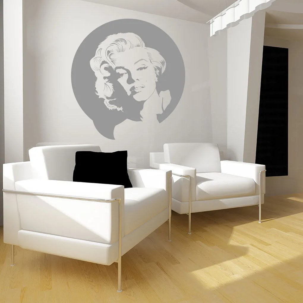 Veselá Stena Samolepka Portrét Marilyn Monroe Farba: fialová, Veľkosť: 80 x 85 cm