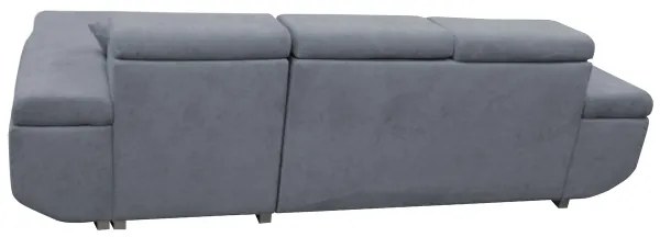 Rozkladacia rohová sedacia súprava CASTELO do tvaru L s úložným priestorom, pravá, tmavosivá
