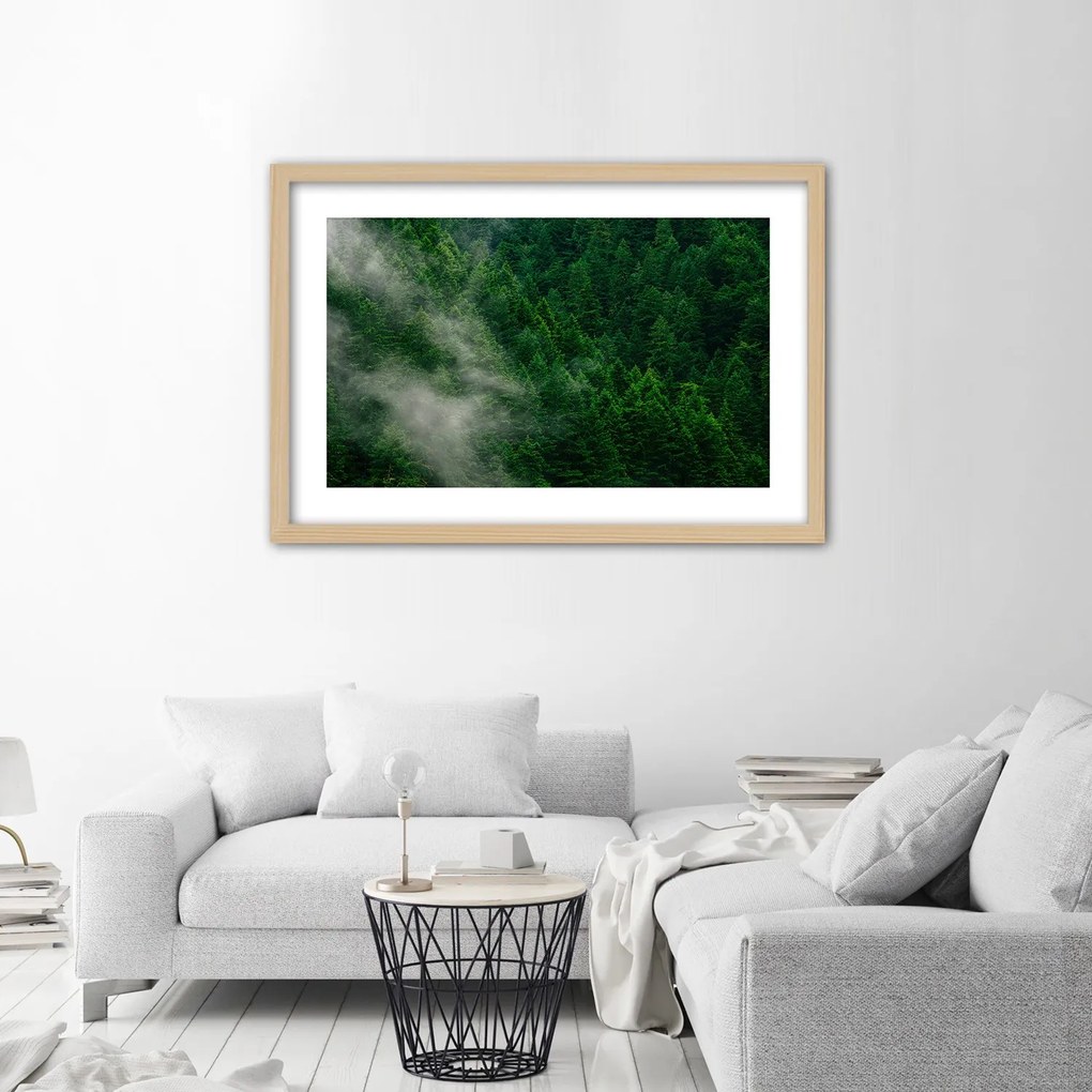 Gario Plagát Hmla nad lesom Farba rámu: Čierna, Rozmery: 60 x 40 cm