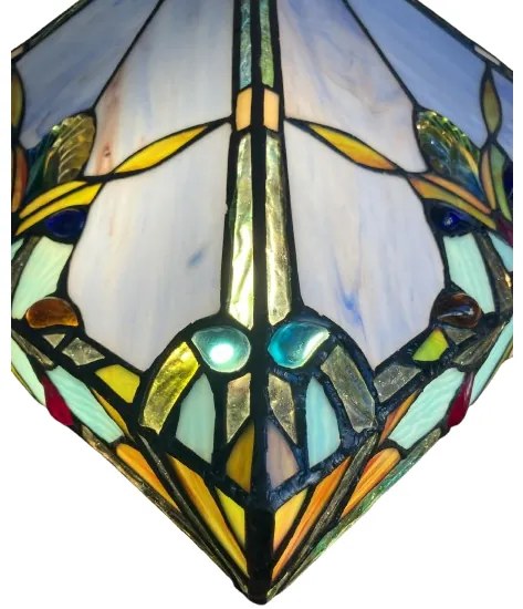 Lampa s retiazkami Tiffany vitráž kolekcia BLUE Ø36*60