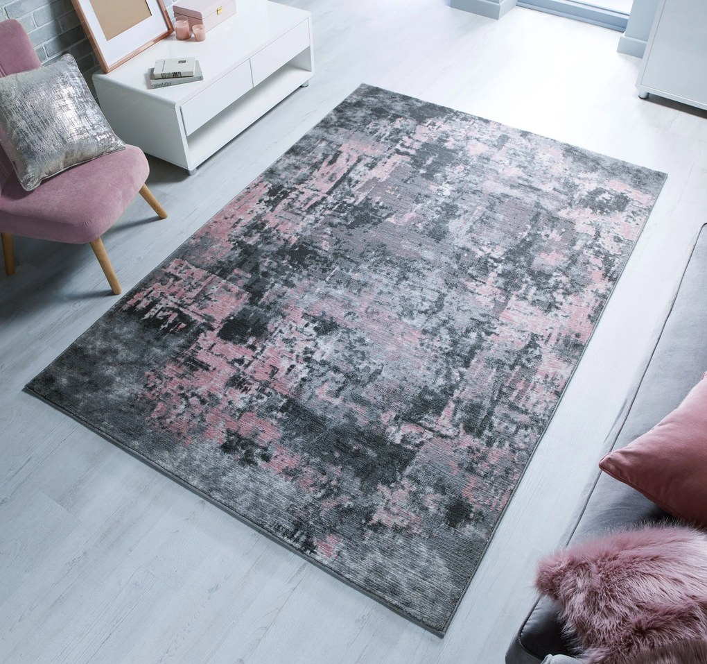 Flair Rugs koberce Kusový koberec Cocktail Wonderlust Grey / Pink - 80x150 cm