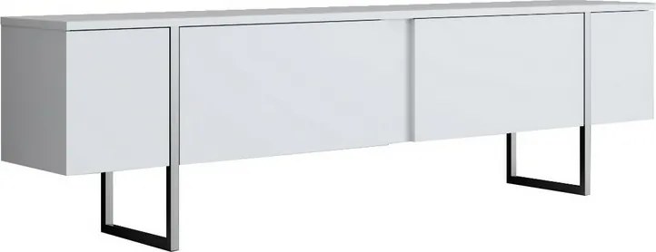 Luxusný biely a strieborný TV stolík