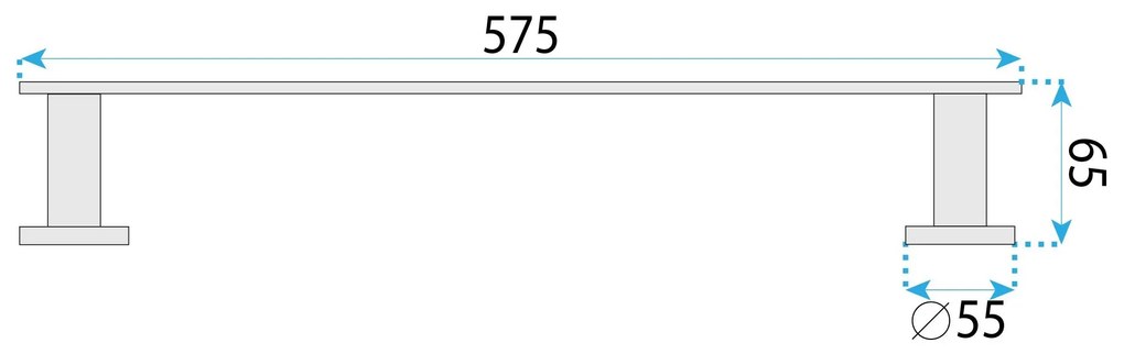 Rea Til, vešiak na uterák 58cm, zlatá lesklá, REA-88002