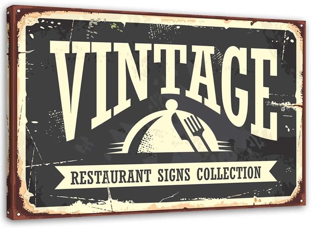 Gario Obraz na plátne Vintage označenie reštaurácie Rozmery: 60 x 40 cm