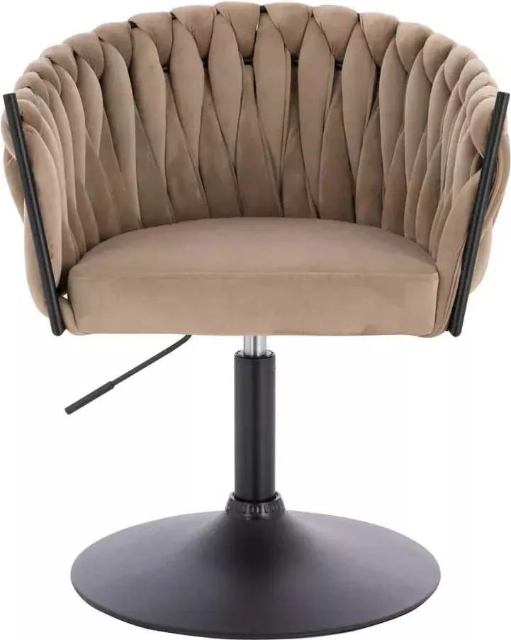 LuxuryForm DESIGN Stolička NORDEN VELUR na čiernom tanieri - latte