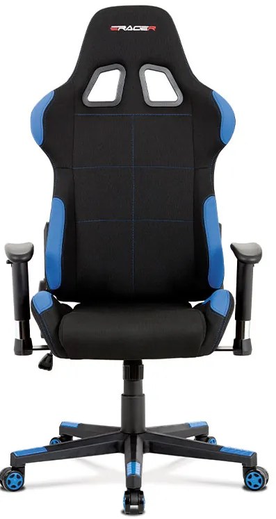 Herná stolička na kolieskach ERACER F02 – čierna/modrá