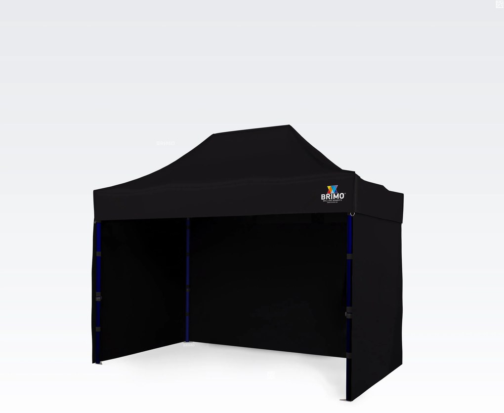 BRIMO Rýchlorozkladací stánok 2x3 m (3 steny): Oceľová pevnosť pre trhovníkov - s 3 stenami - Čierna 21