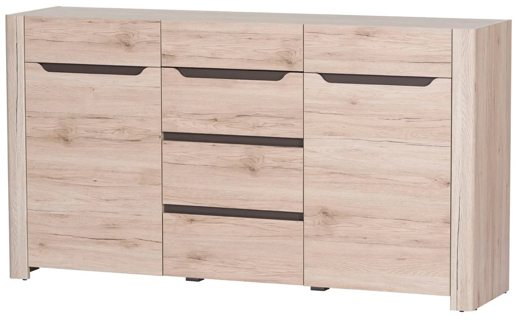 Komoda Dessum 10 (dub sanremo + hnedá). Akcia -20%. Vlastná spoľahlivá doprava až k Vám domov. 1068130