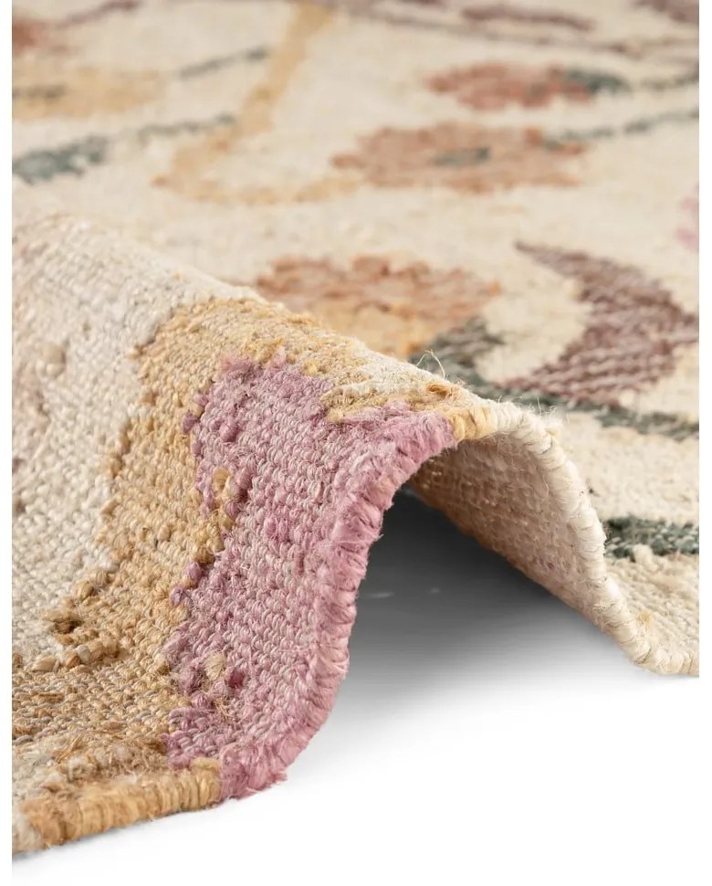 Krémový ručne tkaný jutový koberec 120x170 cm Roya Violette – Elle Decoration