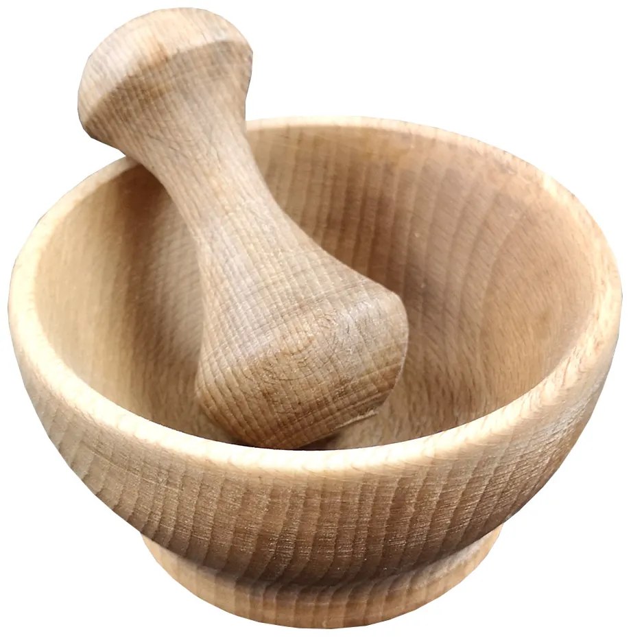 AMADEA Drevený mažiar, masívne drevo, 10,5 cm