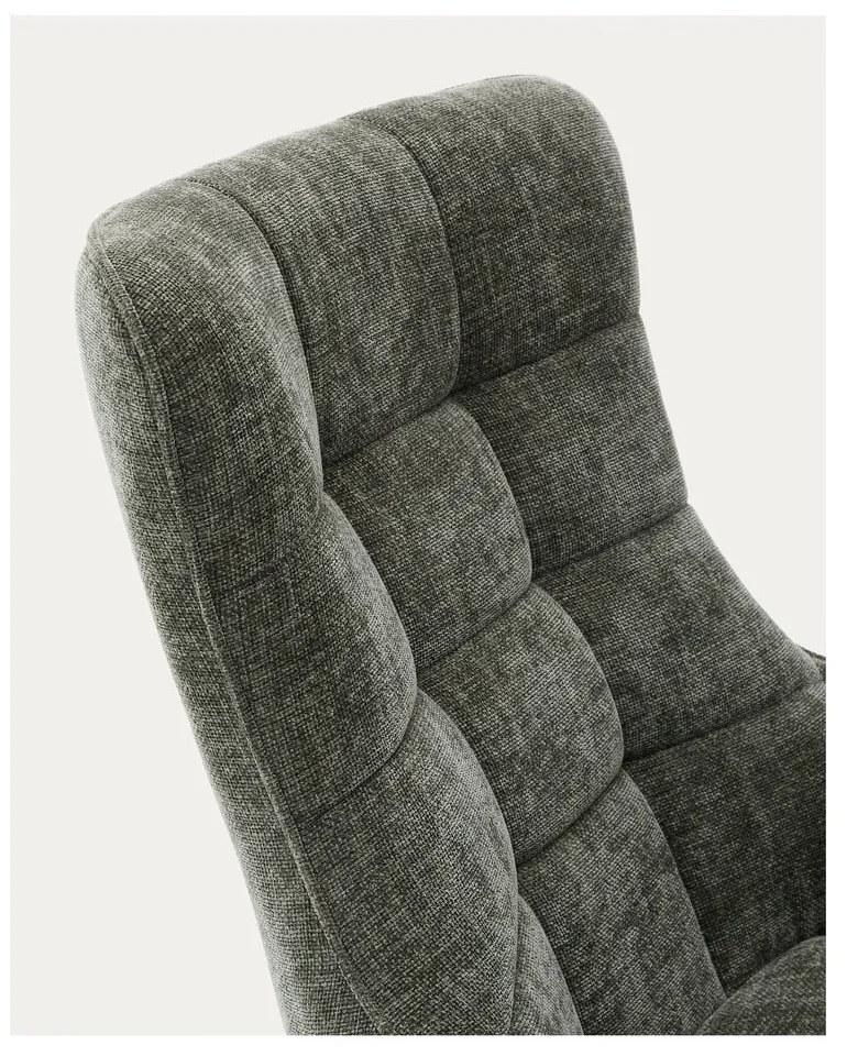 Otočné ženilkové kreslo sivozelené Teryl – Kave Home