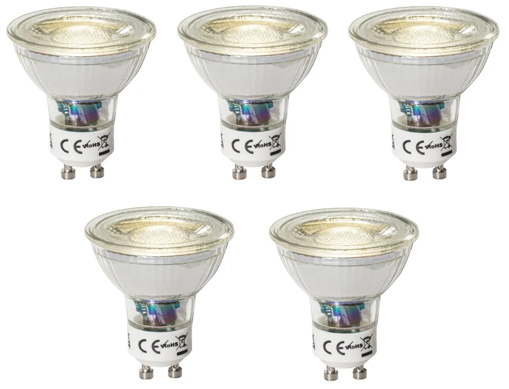 Sada 5 ks GU10 dimbare LED lamp 3W 200 lm 4000K