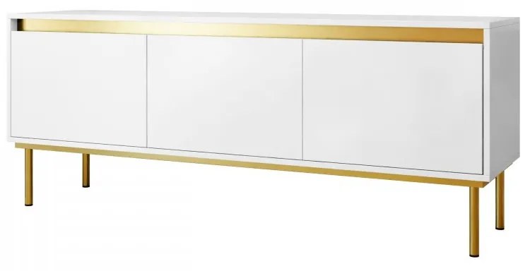 TV stolík/skrinka Gllane 3D, Farby: čierna / čierna + zlatá