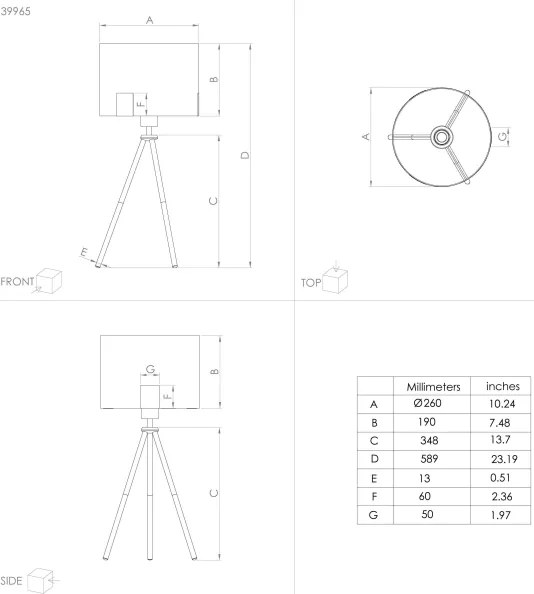 Eglo 39965 - Stolná lampa TORTOLA 1xE27/40W/230V čierna/zlatá