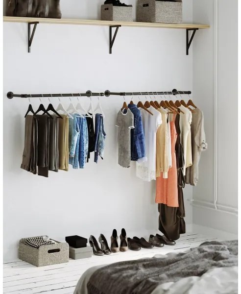 Sada 2 ks nástenných vešiakov na ramienka LINEA, čierna