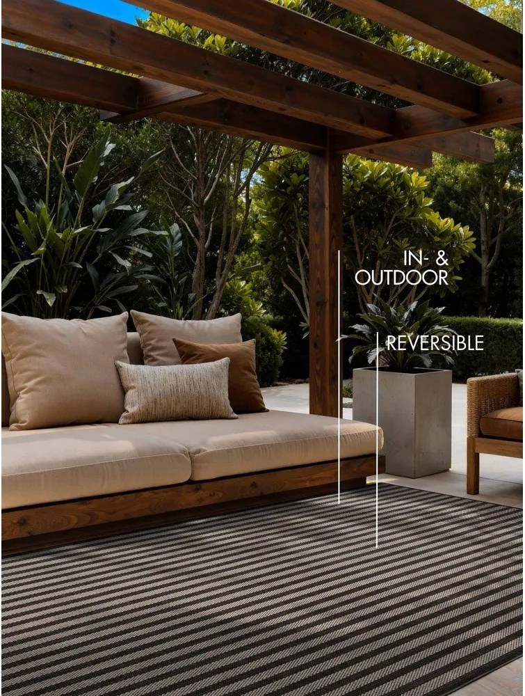 Čierny/krémovobiely vnútorný a vonkajší koberec 160x230 cm Haringey Linley – Ted Baker