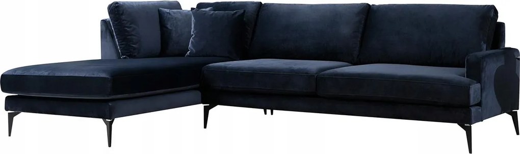 Rohová sedačka Papirolla (L) (námornícka modrá čierna)