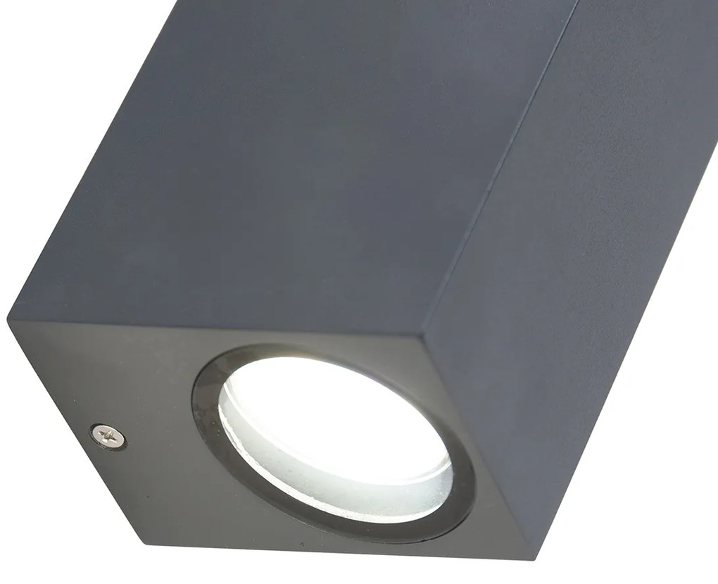 Moderná nástenná lampa tmavosivá 2-svetlá IP44 - Baleno