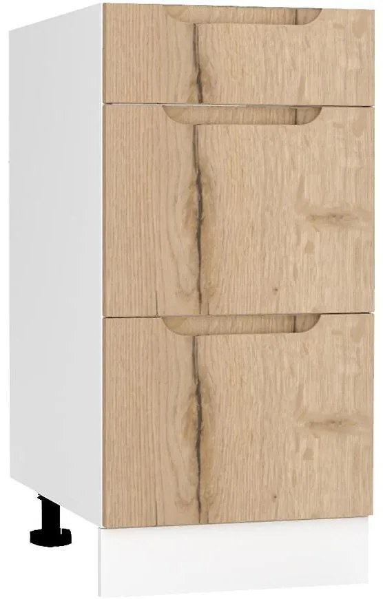 Kuchynská skrinka Zoya D40s/3 Dub Halifax/Biely