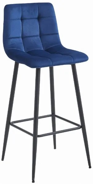 Zamatová barová stolička Budva modrá
