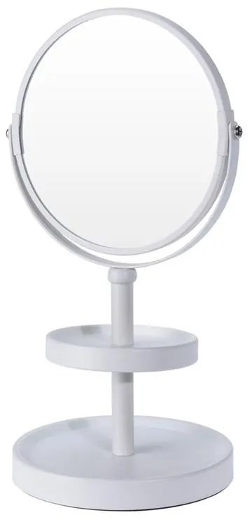 Oboustranné zrcadlo s poličkou Pretty bílé