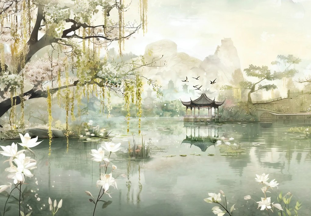 Fototapeta - Čínske jazero (147x102 cm)