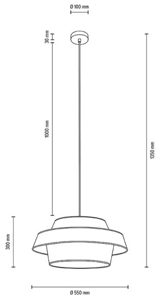 Spot-Light 150109104 - Luster na lanku PRETO GOLD 1xE27/60W/230V