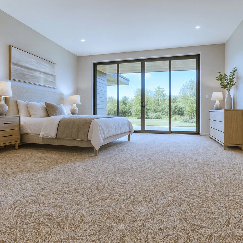 AladinWorld Expres, Metrážny koberec Scroll béžový, na mieru, šíře 4m, béžová, filc, detská izba