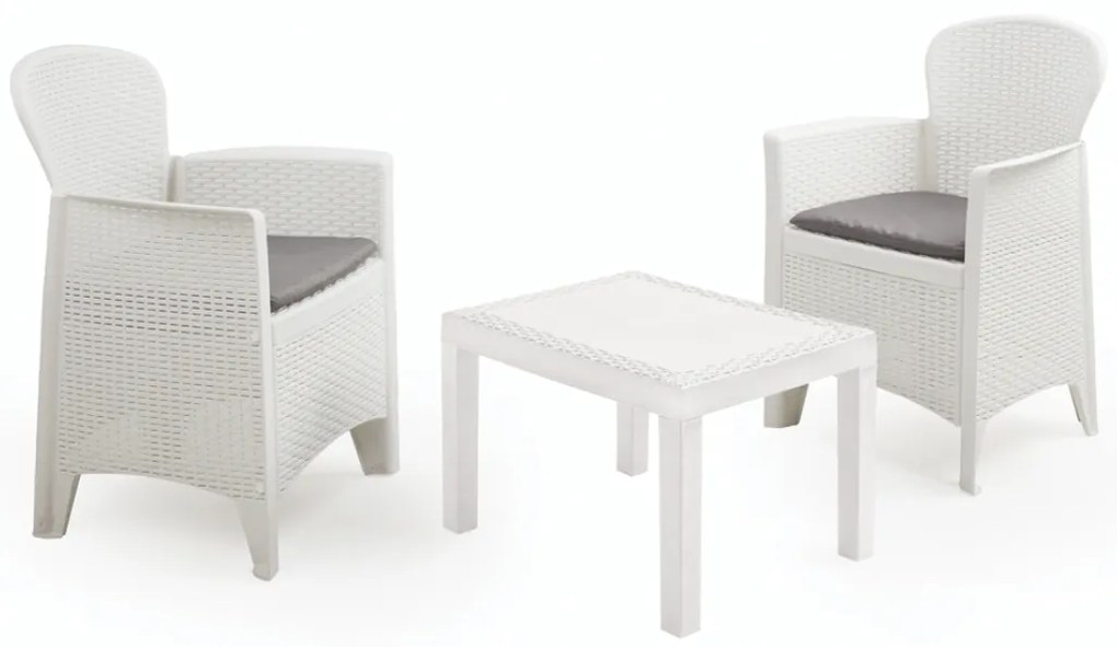 Záhradný set AKITA, 3-dielny, biela I.P.A.E-Progarden