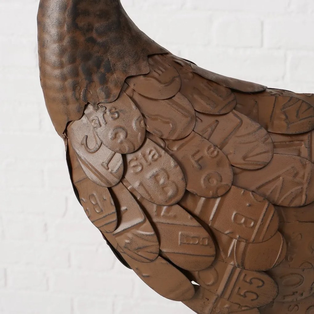 Záhradná kovová figúrka Goose, 60x33 cm, hnedá