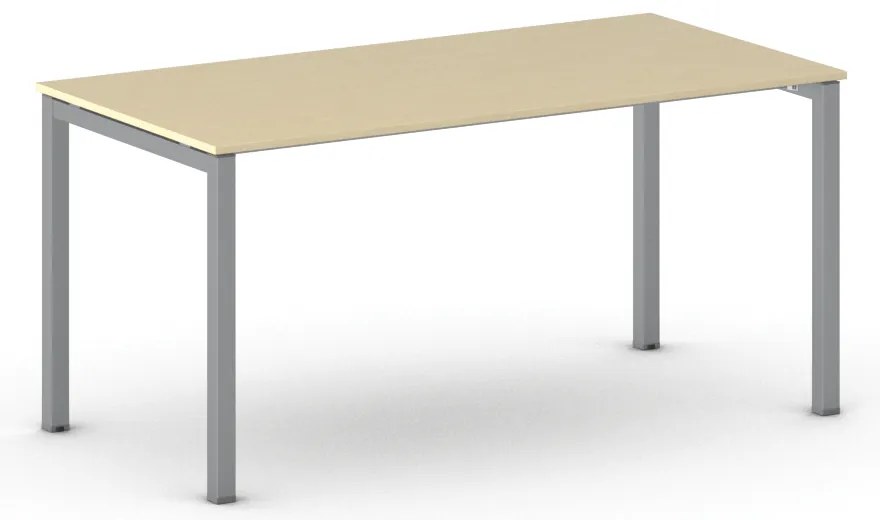 Rokovací kancelársky stôl PRIMO SQUARE, 160x80 cm, sivostrieborná podnož, breza